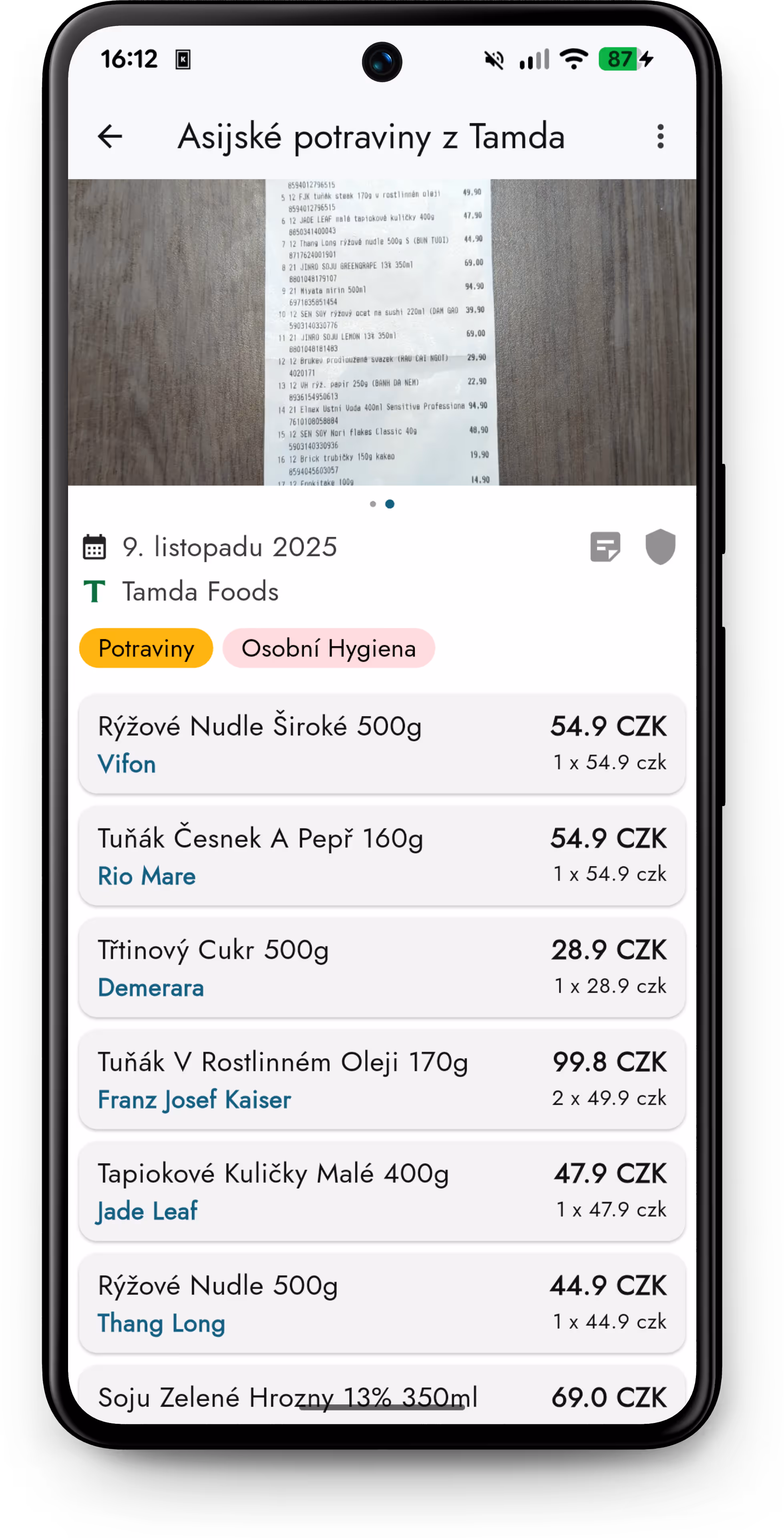 Mockup of the details section in the app.